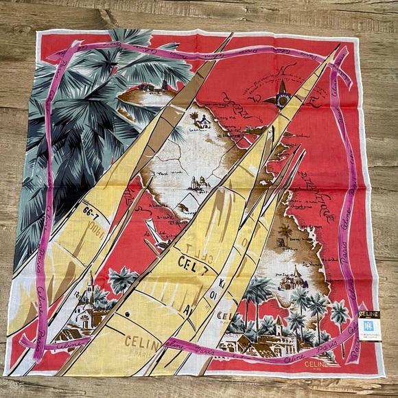 NWT Celine Paris 100% Cotton Handkerchief/Neckerchief - Picture 2 of 3